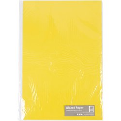 Glanspapir, ark 32x48 cm, 80 g, gul, 25 ark/ 1 pk.