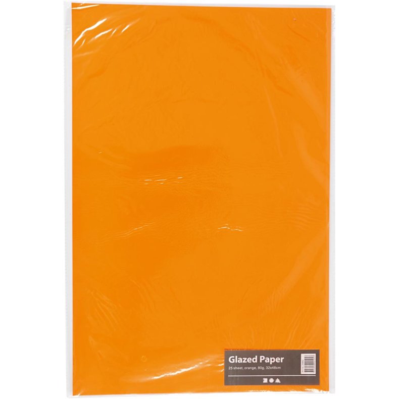 Glanspapir, ark 32x48 cm, 80 g, orange, 25 ark/ 1 pk.