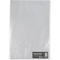 Glanspapir, ark 32x48 cm, 80 g, s&oslash;lv, 25 ark/ 1 pk.