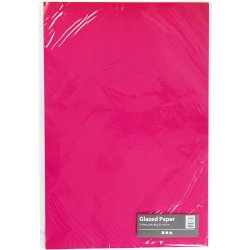 Glanspapir, ark 32x48 cm, 80 g, m&oslash;rk pink, 25 ark/ 1 pk.