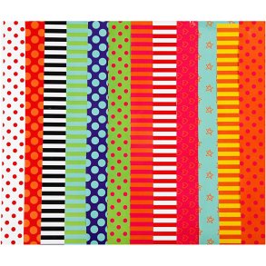 Glanspapir, mønstret, ark 24x32 cm, 80 g, ass. farver, 50 ass. ark/ 1 pk.