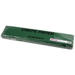 Crepepapir, ark 50x250 cm, gr&oslash;n, 10 l&aelig;g/ 1 pk.