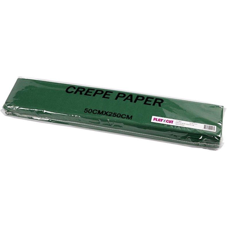Crepepapir, ark 50x250 cm, gr&oslash;n, 10 l&aelig;g/ 1 pk.