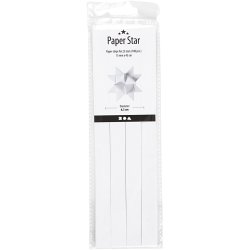Stjernestrimler, L: 45 cm, diam. 6,5 cm, B: 15 mm, hvid, 100 strimler/ 1 pk.