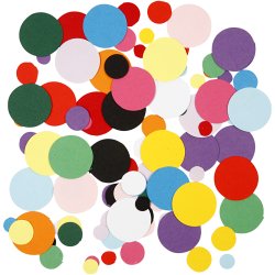 Kartonmosaik, rund, diam. 10+15+20 mm, 180 g/ 1 pk.