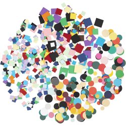 Kartonmosaik, str. 10+15+20 mm, ca. 80000 stk., ass. farver, 8x180 g/ 1 pk.