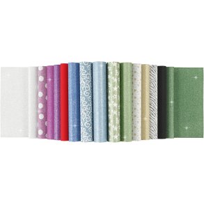 Glitterpapir i blok, A4, ark 210x297 mm, 150 g, 30 ark/ 1 stk.