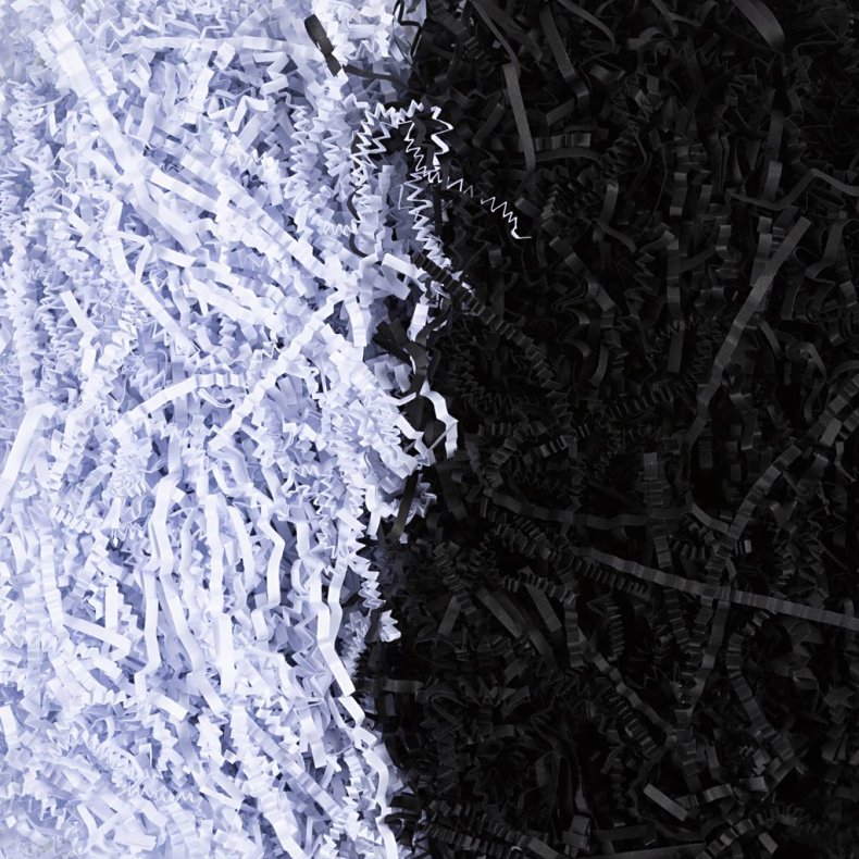 Kr&oslash;llede Papirstrimler, L: 25-30 cm, B: 3 mm, sort, hvid, 2x50 g/ 1 pk.