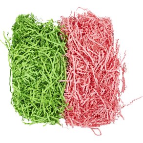 Kr&oslash;llede Papirstrimler, L: 25-30 cm, B: 3 mm, m&oslash;rk gr&oslash;n, pink, 2x50 g/ 1 pk.