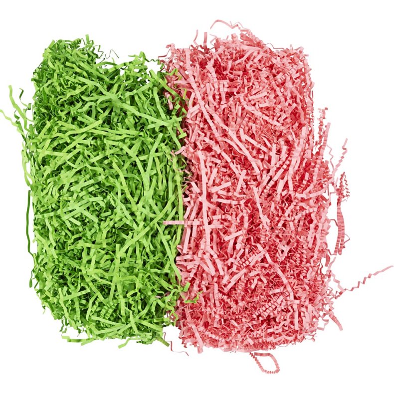 Kr&oslash;llede Papirstrimler, L: 25-30 cm, B: 3 mm, m&oslash;rk gr&oslash;n, pink, 2x50 g/ 1 pk.