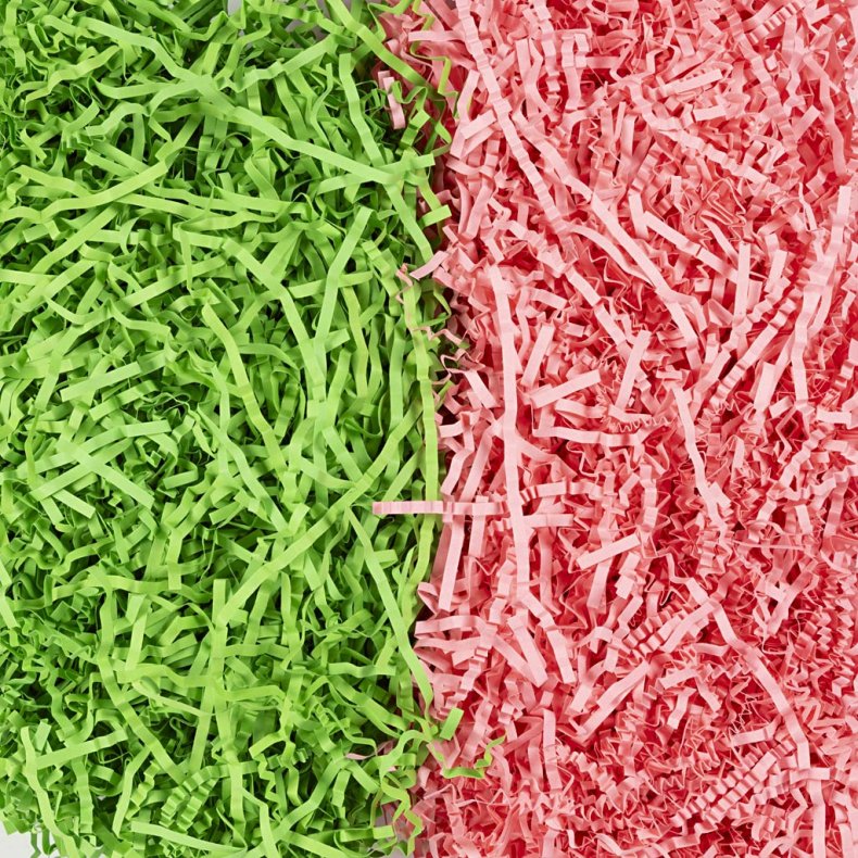 Kr&oslash;llede Papirstrimler, L: 25-30 cm, B: 3 mm, m&oslash;rk gr&oslash;n, pink, 2x50 g/ 1 pk.