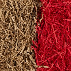 Kr&oslash;llede Papirstrimler, L: 25-30 cm, B: 3 mm, brun, r&oslash;d, 2x50 g/ 1 pk.