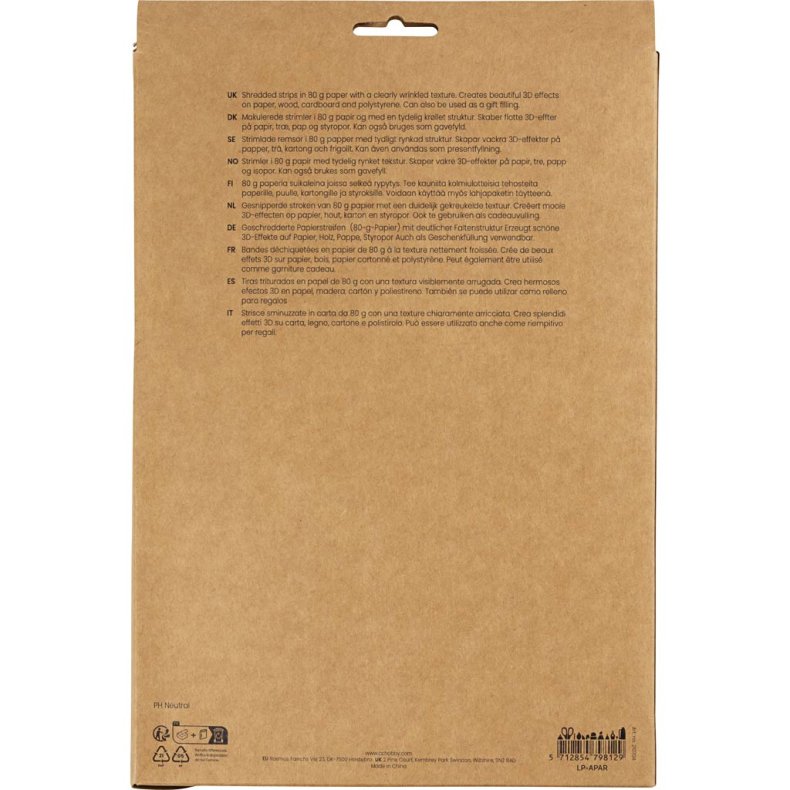 Kr&oslash;llede Papirstrimler, L: 25-30 cm, B: 3 mm, brun, r&oslash;d, 2x50 g/ 1 pk.