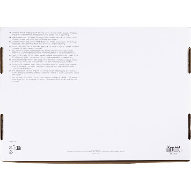 Kr&oslash;llede Papirstrimler, L: 25-30 cm, B: 3 mm, sort, brun, r&oslash;d, hvid, 4x50 g/ 1 pk.