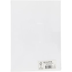 Karton, A4, ark 210x297 mm, 180 g, hvid, 20 ark/ 1 pk.