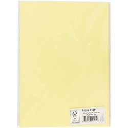 Karton, A4, ark 210x297 mm, 180 g, lys gul, 20 ark/ 1 pk.
