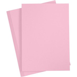 Karton, A4, ark 210x297 mm, 180 g, lys pink, 20 ark/ 1 pk.