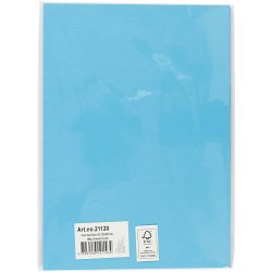 Karton, A4, ark 210x297 mm, 180 g, bl&aring;, 20 ark/ 1 pk.