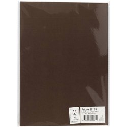 Karton, A4, ark 210x297 mm, 180 g, m&oslash;rk brun, 20 ark/ 1 pk.