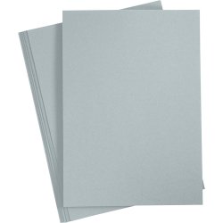Karton, A4, 220 g, gr&aring;, 10 ark/ 1 pk.