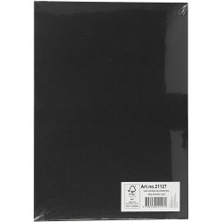 Karton, A4, ark 210x297 mm, 180 g, sort, 20 ark/ 1 pk.