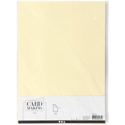 Karton, A4, ark 210x297 mm, 210 g, pastelgul, 10 ark/ 1 pk.