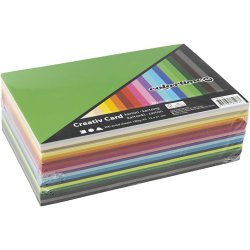Creativ Karton, A5, ark 148x210 mm, 180 g, ass. farver, 300 ass. ark/ 1 pk.