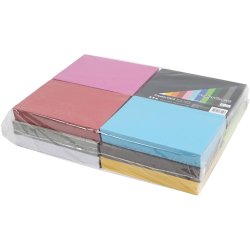 Kul&oslash;rt karton, A6, ark 105x148 mm, 180 g, ass. farver, 12x100 ark/ 1 pk.