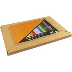 Kul&oslash;rt karton, A2, ark 420x594 mm, 180 g, ass. farver, 120 ass. ark/ 1 pk.