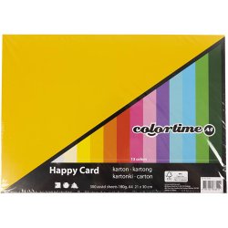 For&aring;rskarton, A4, ark 210x297 mm, 180 g, ass. farver, 300 ass. ark/ 1 pk.