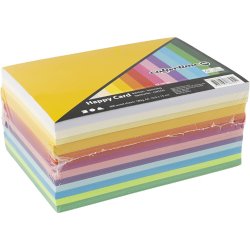 For&aring;rskarton, A6, ark 105x148 mm, 180 g, ass. farver, 300 ass. ark/ 1 pk.