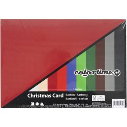Julekarton, A4, ark 210x297 mm, 180 g, ass. farver, 300 ass. ark/ 1 pk.