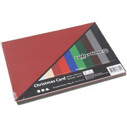 Julekarton, A5, ark 150x210 mm, 180 g, ass. farver, 60 ass. ark/ 1 pk.
