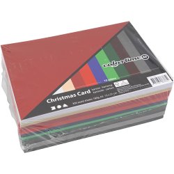 Julekarton, A5, ark 148x210 mm, 180 g, ass. farver, 300 ass. ark/ 1 pk.