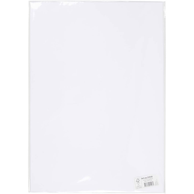 Karton, A2, ark 420x594 mm, 180 g, hvid, 10 ark/ 1 pk.