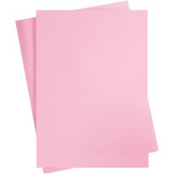 Karton, A2, ark 420x594 mm, 180 g, lys pink, 10 ark/ 1 pk.