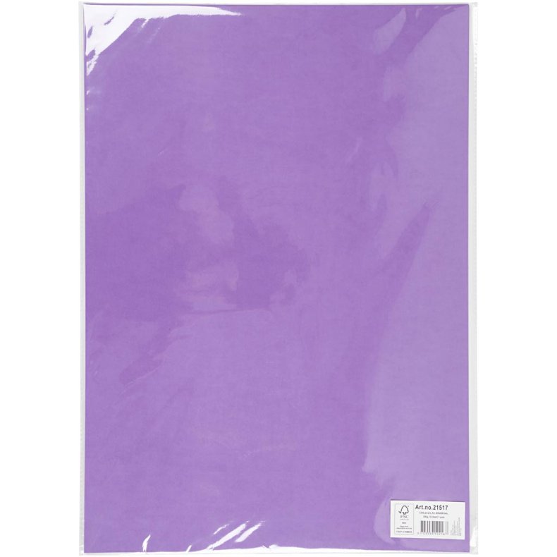 Karton, A2, ark 420x594 mm, 180 g, lilla, 10 ark/ 1 pk.