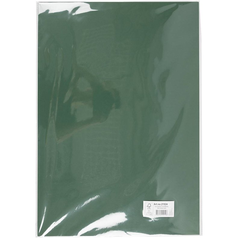 Karton, A2, ark 420x594 mm, 180 g, m&oslash;rk gr&oslash;n, 10 ark/ 1 pk.