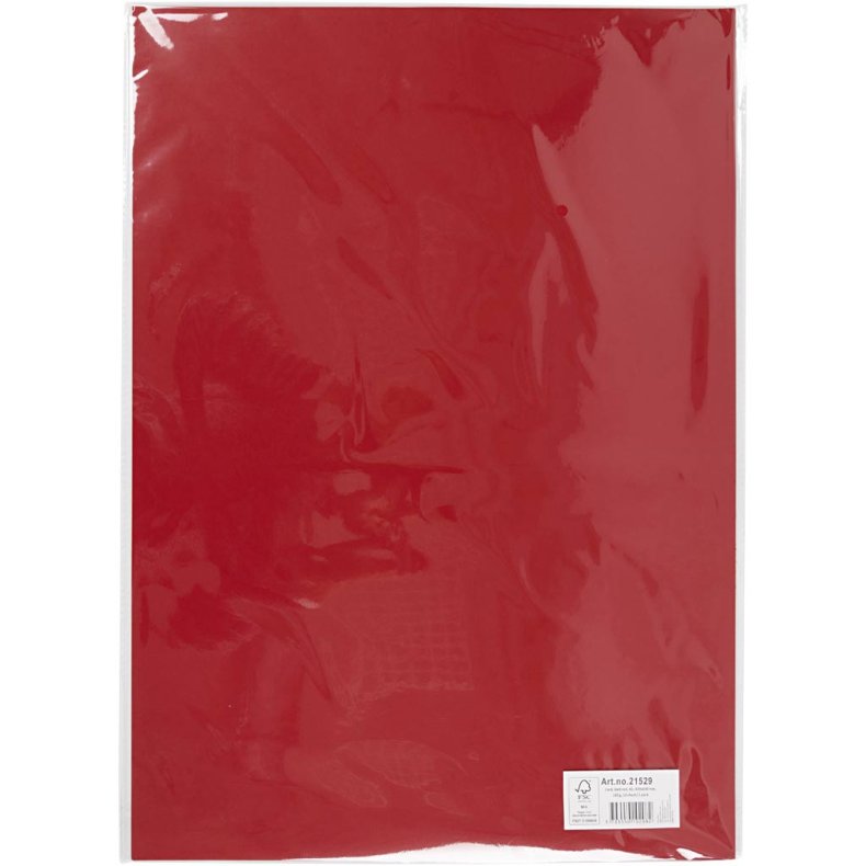 Karton, A2, ark 420x594 mm, 180 g, m&oslash;rk r&oslash;d, 10 ark/ 1 pk.