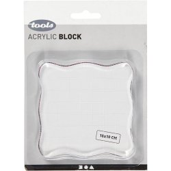 Akrylblok , str. 10x10 cm, tykkelse 1 cm, 1 stk.