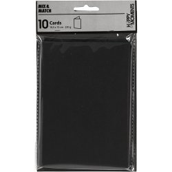 Kort, kort str. 10,5x15 cm, 220 g, sort, 10 stk./ 1 pk.
