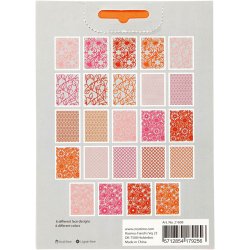 Blondekarton i blok, A6, ark 104x146 mm, 200 g, orange, pink, r&oslash;d, rosa, 24 stk./ 1 pk.