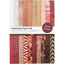 H&aring;ndlavet Papir, A4, ark 210x297 mm, 110-150 g, natur, r&oslash;dbrun, 20 ark/ 1 pk.