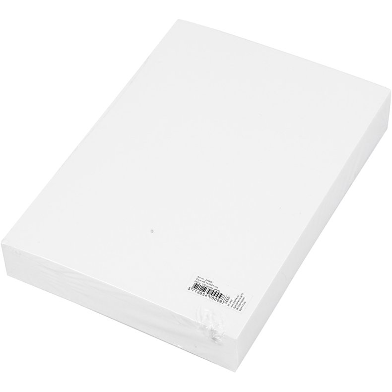Karton, A5, ark 148x210 mm, 250 g, hvid, 100 ark/ 1 pk.