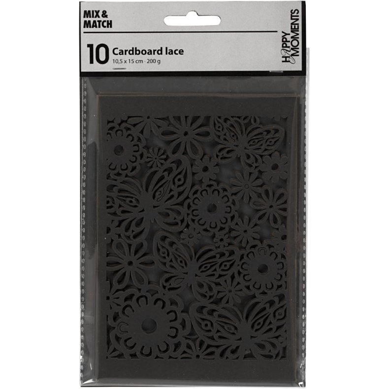 Blondekarton, ark 10,5x15 cm, 200 g, sort, 10 stk./ 1 pk.