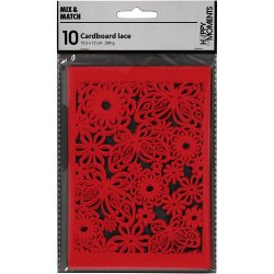 Blondekarton, ark 10,5x15 cm, 200 g, r&oslash;d, 10 stk./ 1 pk.