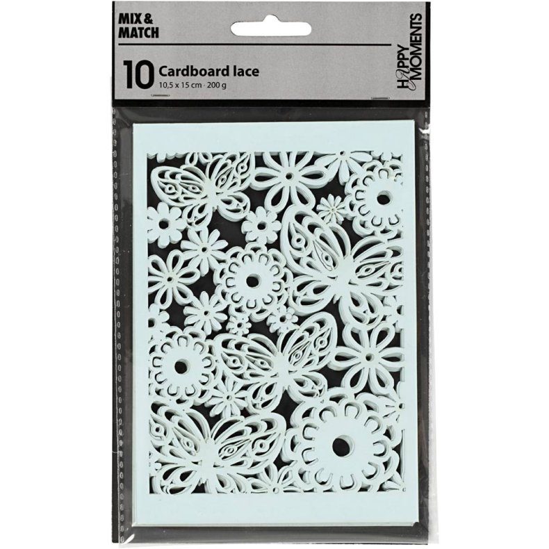 Blondekarton, ark 10,5x15 cm, 200 g, lysebl&aring;, 10 stk./ 1 pk.