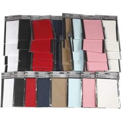 Kuvert, kuvert str. 11,5x16 cm, 110 g, sort, bl&aring;, r&oslash;d, hvid, 8x10 pk./ 1 pk.