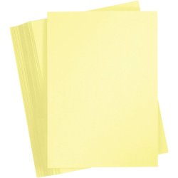 Karton, A4, ark 210x297 mm, 180 g, lys gul, 100 ark/ 1 pk.