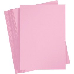 Karton, A4, ark 210x297 mm, 180 g, lys pink, 100 ark/ 1 pk.